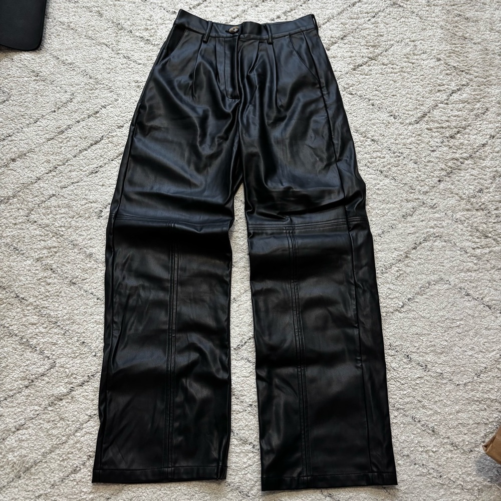 Noize Faux Leather Wide Leg Pants